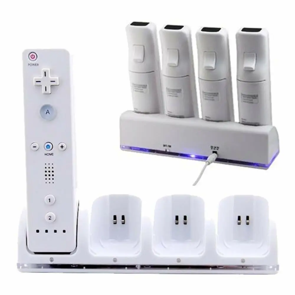 2800mAh Battery 4/2 Charger Dock Gamepad Battery Chargers Rechargeable Batteries For Nintendo Wii / Wii U Remote Controller