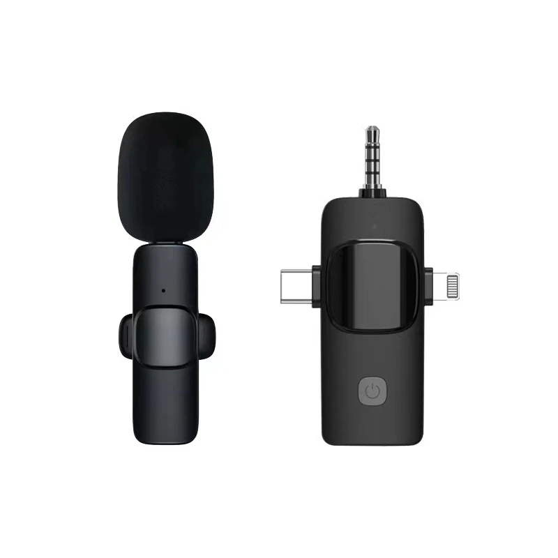 K15 ميكروفون لاسلكي Lavalier لأجهزة iPhone و Android ، تقليل الضوضاء ، ميكروفون صغير للتسجيل المباشر للراديو ،