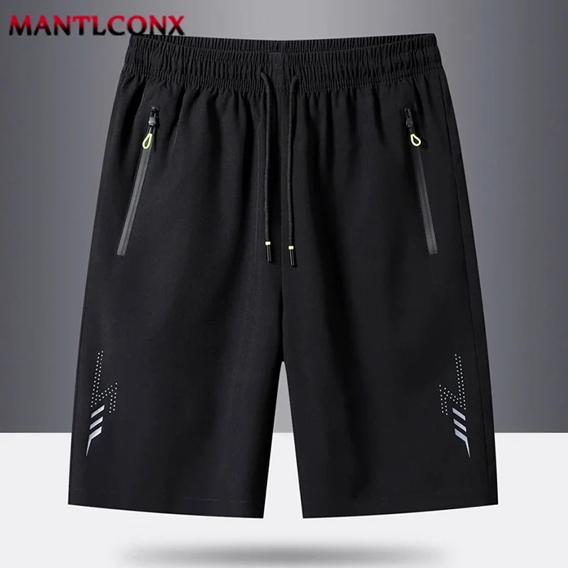 Summer Men's Shorts Cool Sportswear Running Sport Shorts Casual Bottoms Gym Fitness Training Jogging Short Pants Men Black Gray