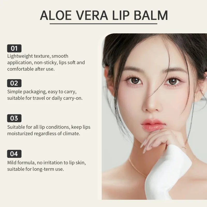 Aloe Vera Lippen balsam befeuchtet tief Reparaturen trockene rissige Lippen Peeling abgestorbene Haut entfernen dunkle Lippen aufhellen Melanin Mattheit