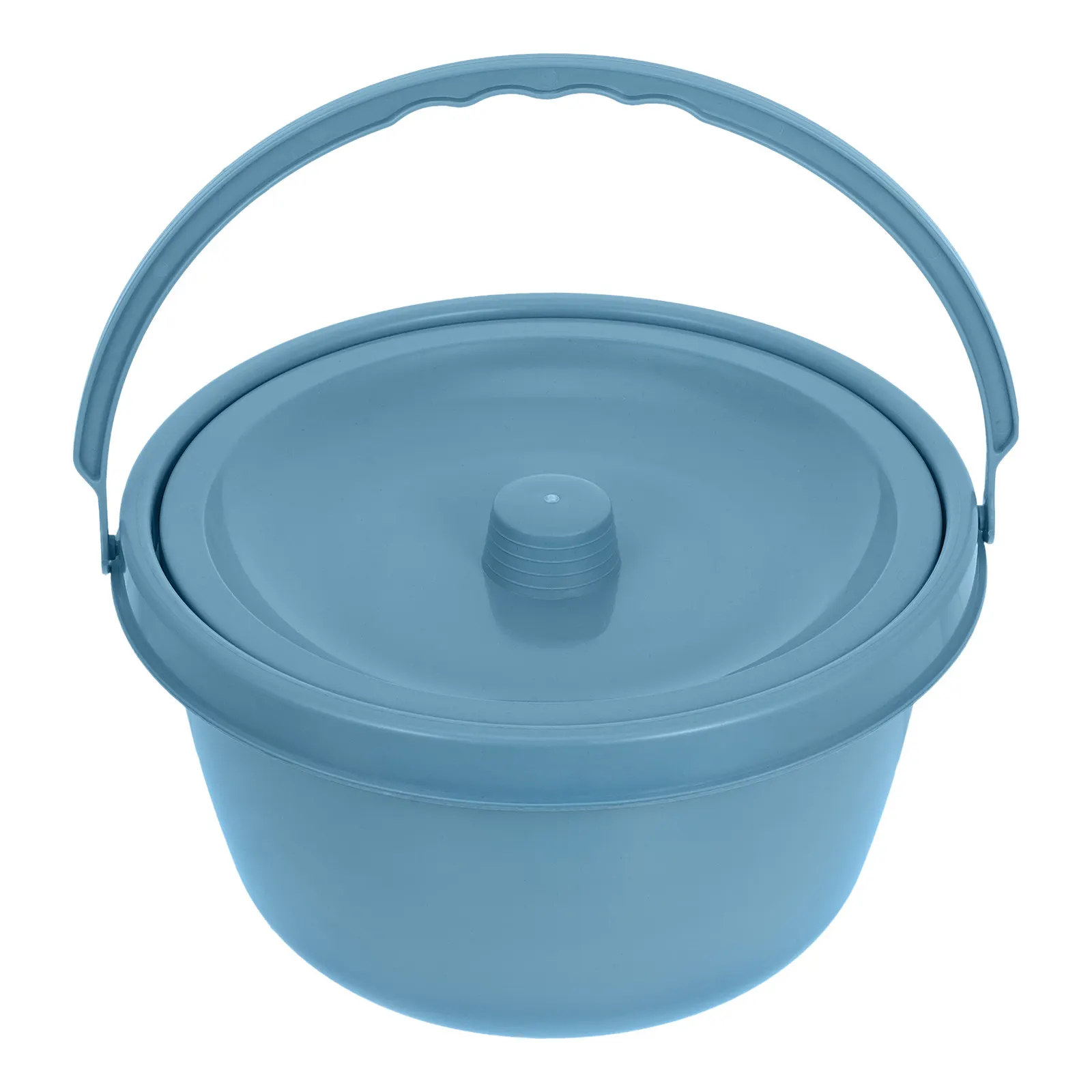 Blue Portable Commode Chair for Adults Bedside Toilet Urinal with Lid Travel Potty Camping Toilet Elderly Pregnant Disabled