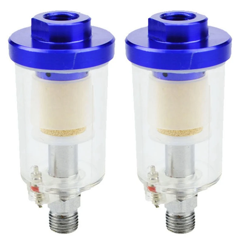 2X Inline 1/4 Inch Air Oil Water Separator Filter For Compressor Spray Paint Gun New