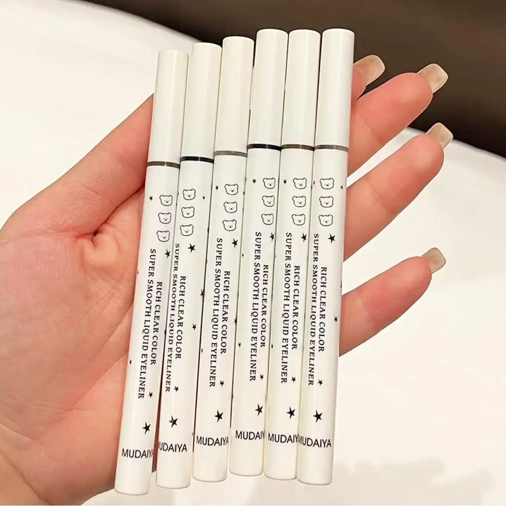 Lindo oso impermeable de larga duración delineador de ojos líquido maquillaje de secado rápido impermeable resistente al sudor para ojos sensibles Cosmeti A5Q1