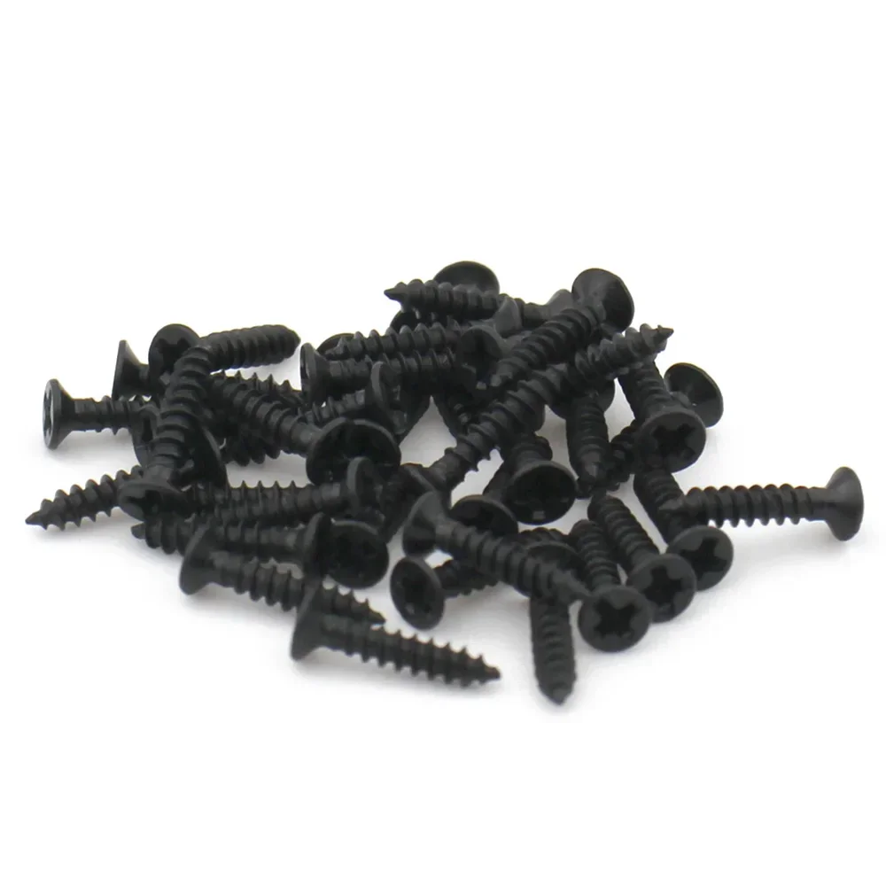 100 unids/lote tornillo autorroscante de cabeza plana avellanada cruzada de acero al carbono Phillips negro M1 M1.2 M1.4 M1.5 M2 M2.6 M3 M3.5 M4 M5