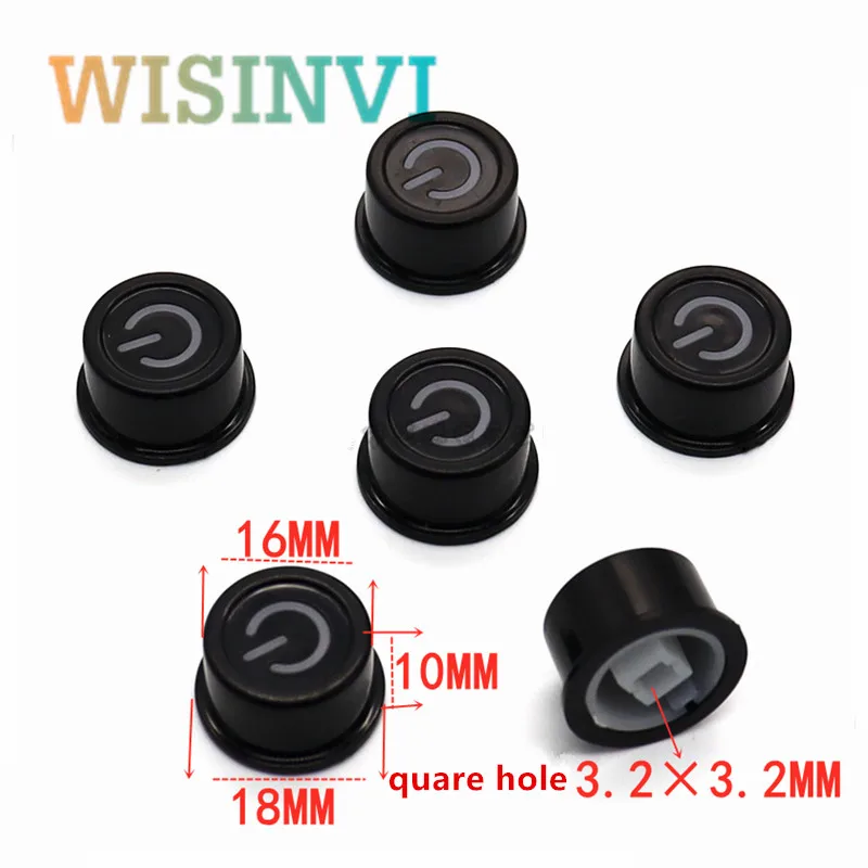 10PCS Plastic transparent key cap  Power switch cap Power amplifier panel button cap  Switch cap 6 * 6  Square hole 3.2mm