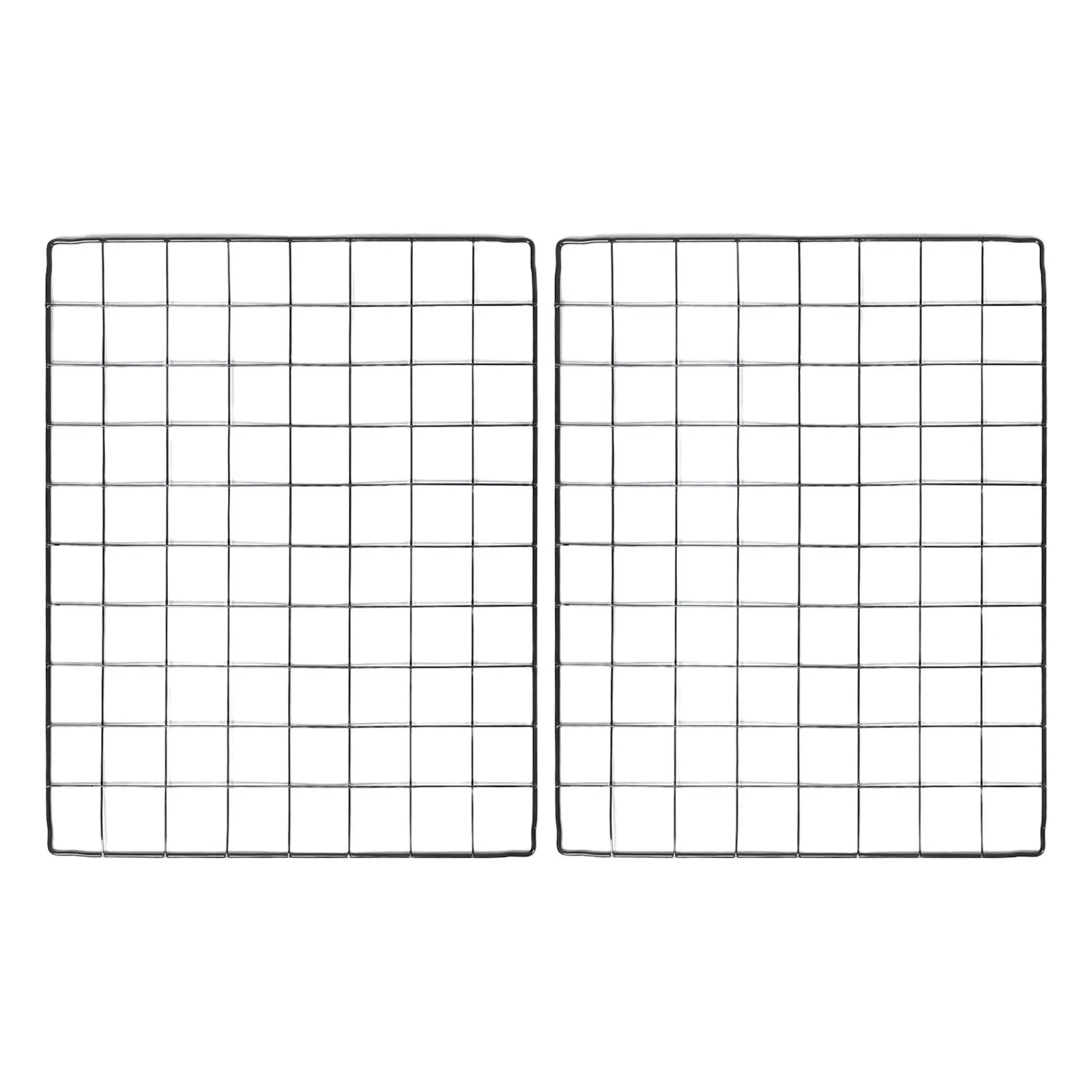 2pcs Dog Crate Divider Panel Adjustable Metal Mesh Separator with Fastening Ties Black Wire Kennel Isolation Board for Puppy