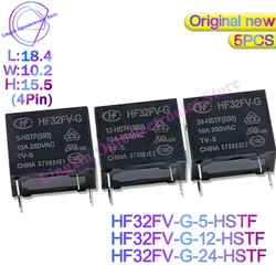 5pcs/lot HF32FV-G-5 12 24-HSTF HSLTF HS Ultra-small medium power relay DC5V 5V 12V 24V Relays HF32FV-G 4Pin 10A 16A 100%Orignal