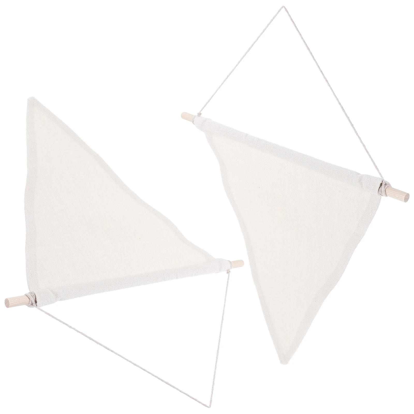 

2 Pcs Party Pennant Banner for Brooch Storage Wall Hanging Decorations Beige Baby
