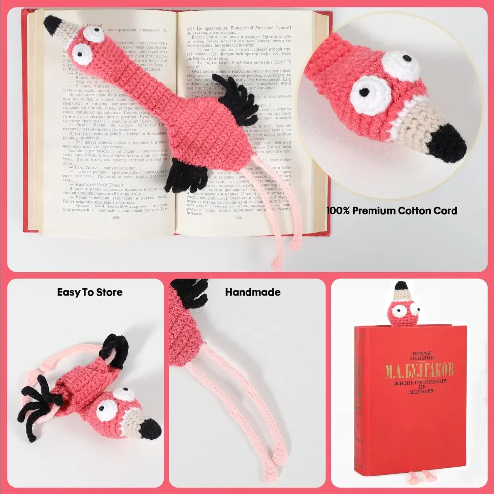 Book Mark 3D Animal Cartoon Bookmark Creative Hanger Crochet knitting Bookmark School Stationery Reading Assistant Book Support