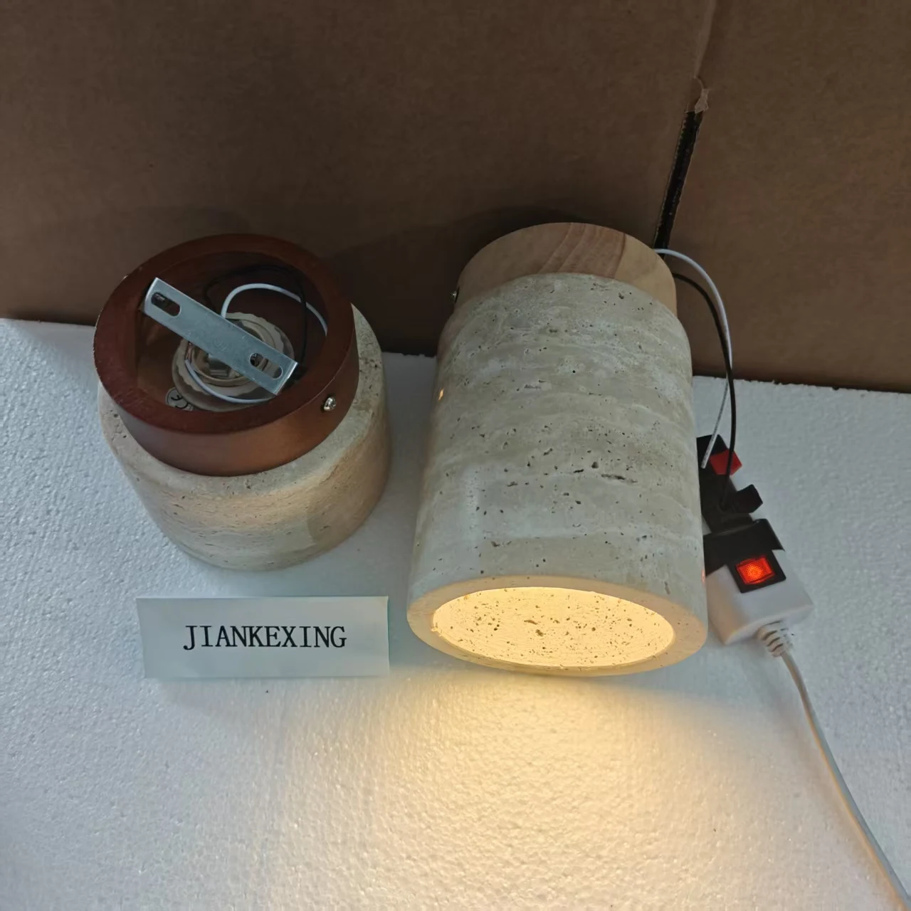 Japanese Wabi Sabi Style Yellow Cave Stone Ceiling Light Designer Retro Creative Entrance Hallway Foyer Balcony LED
