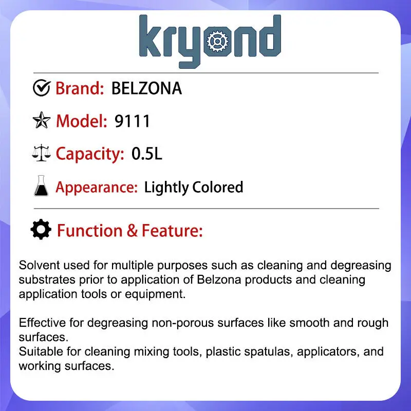 Belzona 9111 Cleaner Degreaser 0.5L Solvent Cleaning General Purpose FN10113