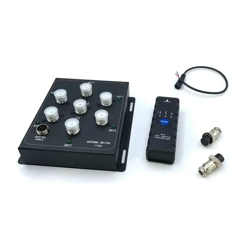 AT-16 6-Way Coaxial Remote Antenna Switch Kit 1.8MHz to 55MHz 800W PEP HF Radio Selector for Ham Transceiver