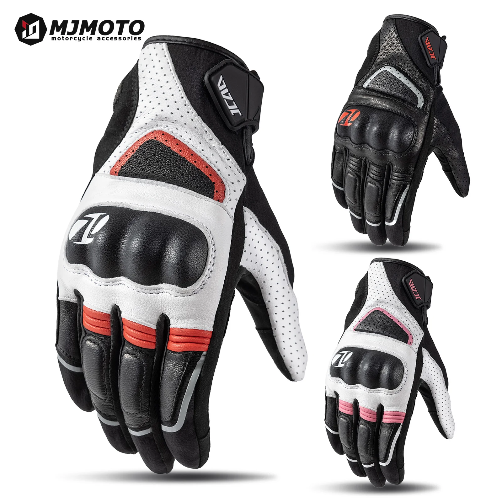 

New Motorcycle Riding Gloves Men Touchscreen Motocross Gloves Anti-fall Motorbike Gloves Leather ATV MTB Gloves Breathable Holes