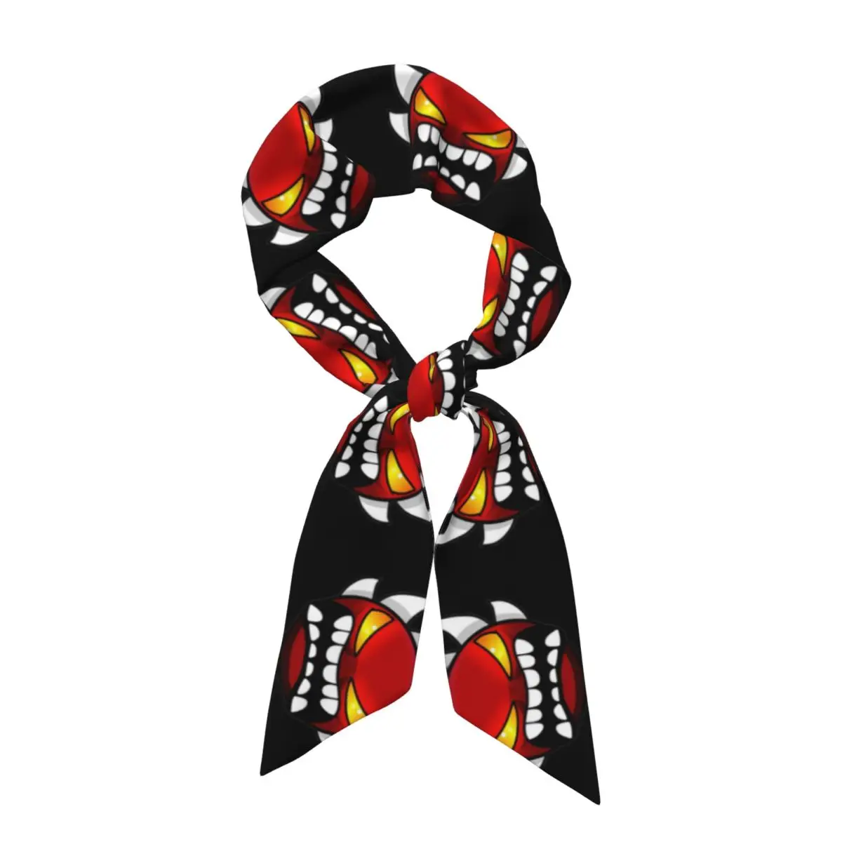 Video Game Geometry Dash (1) Women Long Narrow Scarf Soft Skinny Scarf Multi-use Neck Head Wrap for Office Daily Party