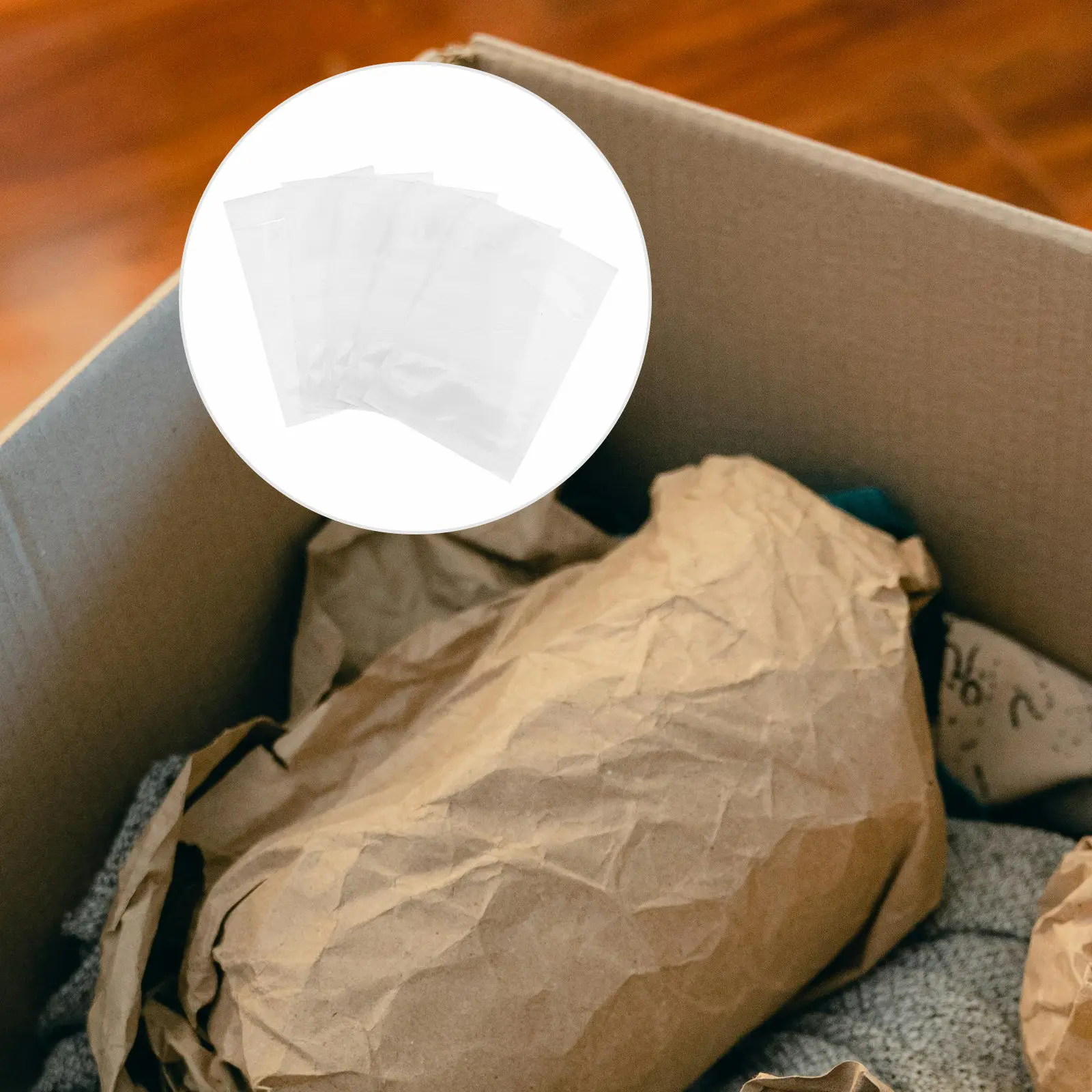 100 Pcs Tag Clear Label Pockets Bags for Packaging Clothes CPE Shipping Pouch Cash Envelope Card Protector