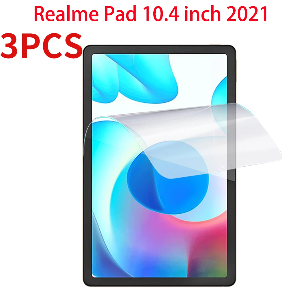 

3PCS PET Soft Film For Realme Pad RealmePad 10.4" Clear Anti Fingerprints Hydrogel Full Cover Soft Screen Protector Film