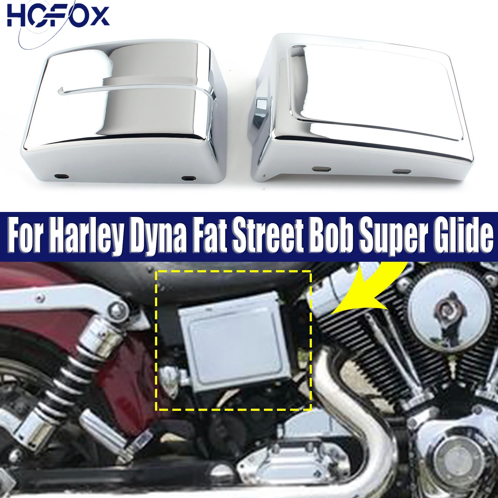 

For Harley Dyna Fat Street Bob Super Glide Battery Side Fairing Cover