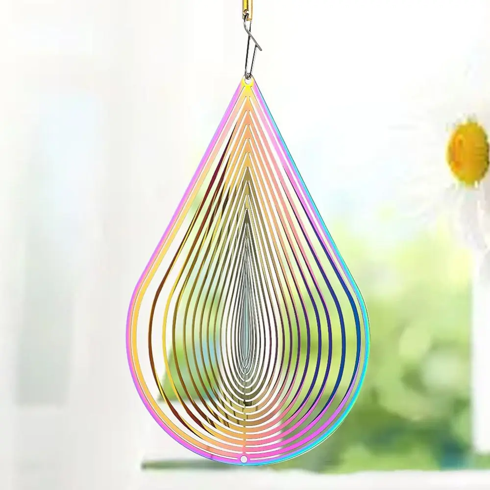 3D Wind Spinner Catcher Flowing Light Effect Gradient Color Wind Chime Pendant Creative Animal Spinner