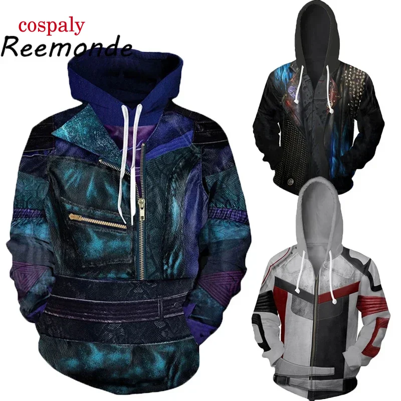 A Movie Descendants 3 Mal Carlos Costume Clothes Hoodie Sweatshirt Men Male Hooded Hoody Unisex Fashion Halloween Costumes Tops