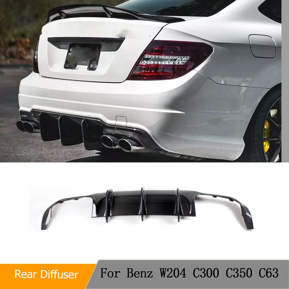

Carbon Fiber Car Rear Bumper Diffuser for Mercedes Benz W204 C63 AMG C300 Sport 2012-2014 Rear Bumper Diffuser Lip Spolier FRP