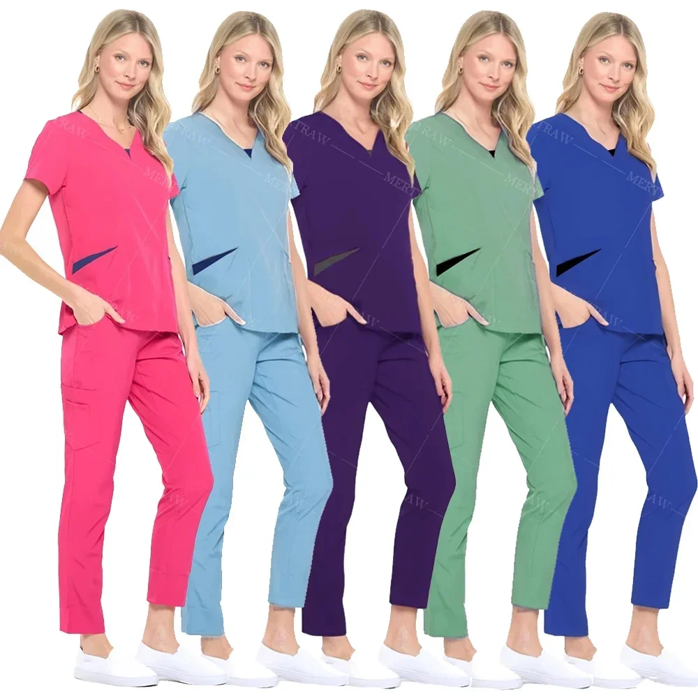 

Comfortable Joggers Set Hospital Women Durable Medical Scrubs Jogger Uniforms Scrub Suits for Doctors and Nurses Beauty Workwear