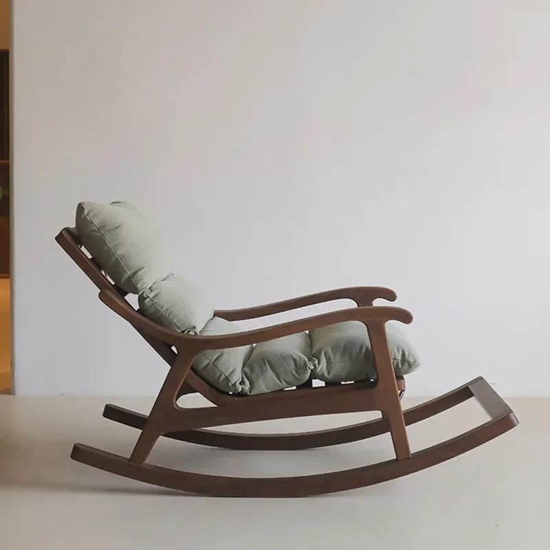 Polehome Italian minimalist solid wood lunch break recliner rocking chair sofa chair leisure single sofa rocking cha