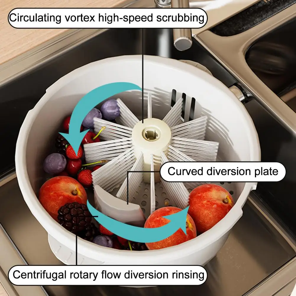 Fruit Vegetable Cleaner Wireless Vegetable Washing Machine Electrolysis Fruit Cleaner Waterproof Food Purifier for Meat Seafood