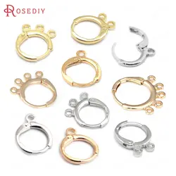 11.5-12MM 13.5-14MM 18K Gold Color Brass Loop Earrings Hoops with Hanging Holes Jewelry Making Supplies Diy Findings Accessories