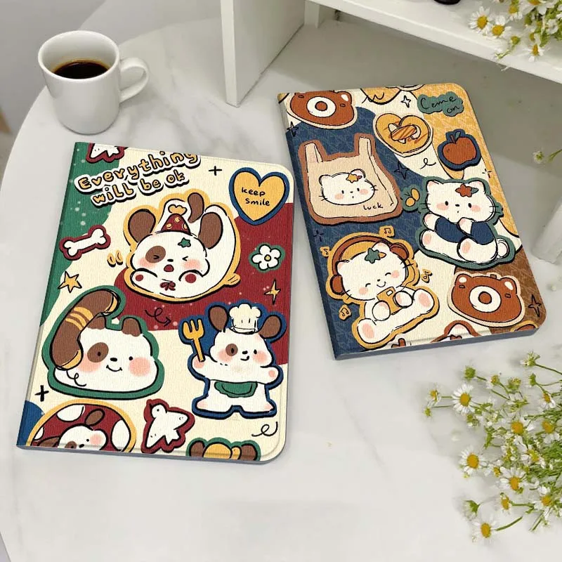 

Retro Puppy Collage Pattern Case For Huawei MediaPad MatePad M5 M6 11 12 X SE T10 T10s 2 C5e T5 Pro Lite Air 11.5 Inch Tablet