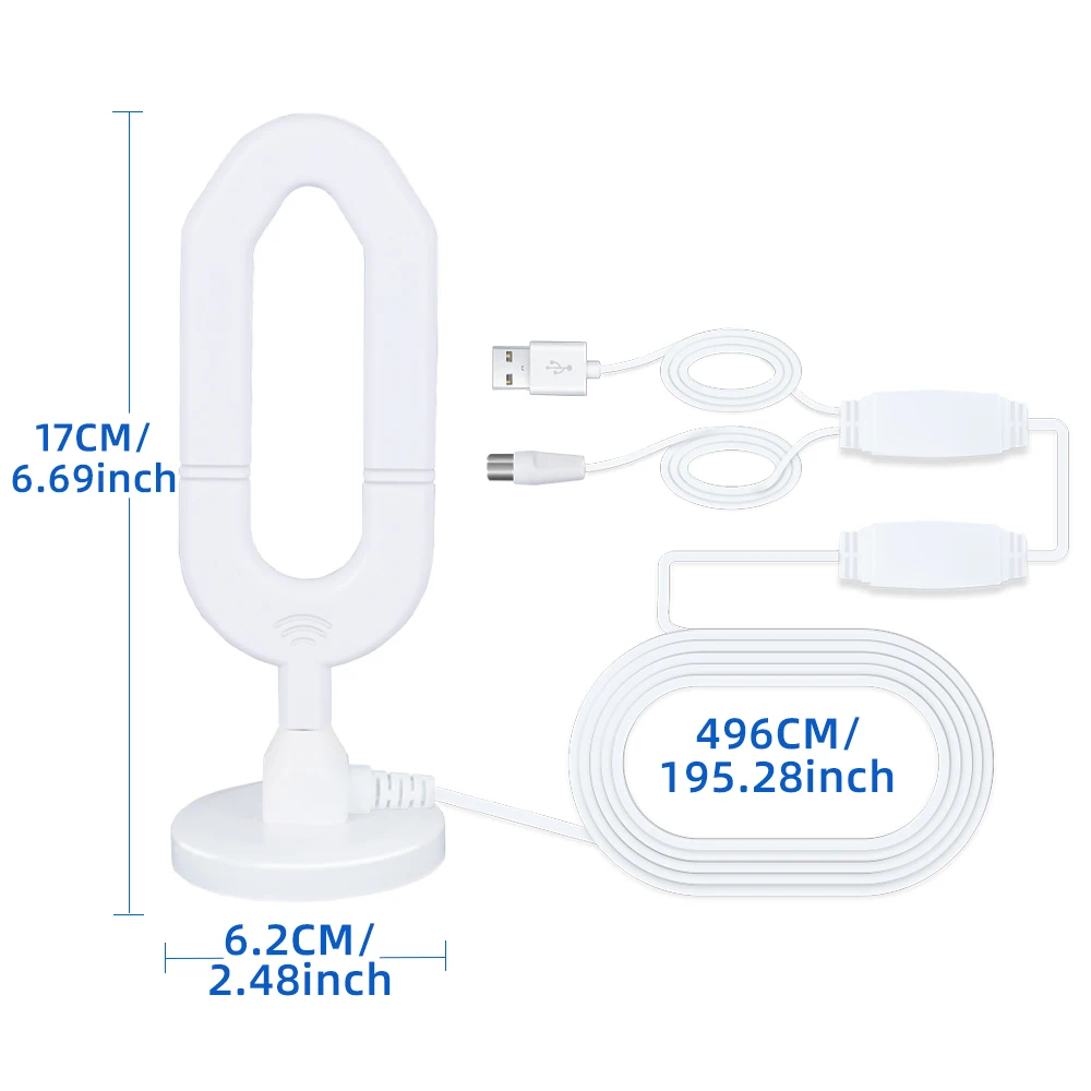 Antena de Tv de alta ganancia, antena interior de 10Dbi, señal aérea fuerte para Dvb-T, Uhf, Hdtv, antena de Tv Digital Freeview