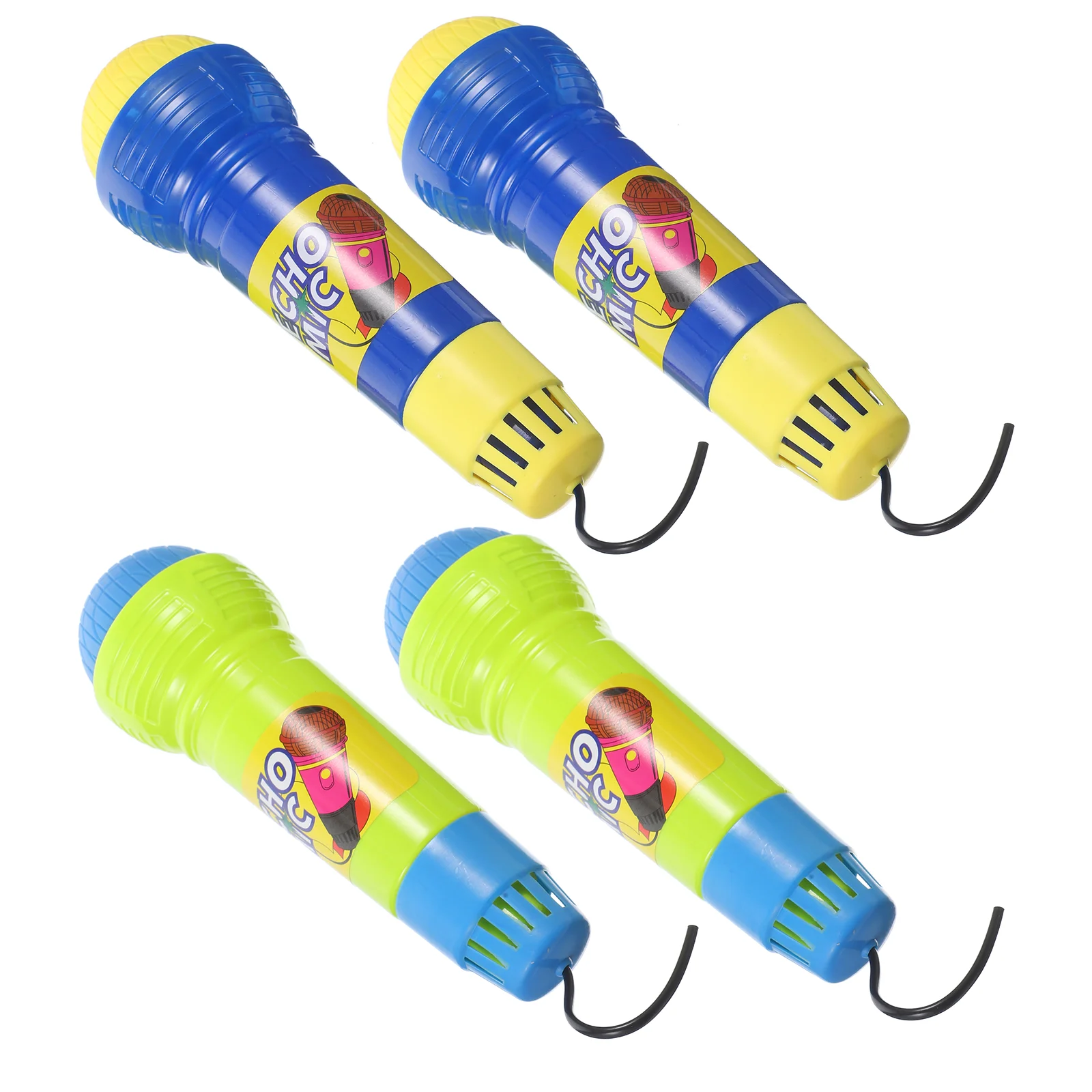 4pcs Echo Microphone Toy Pretend Play Multicolor Novelty Toy for Kids Graduations Holidays Birthday Parties (Random Color)