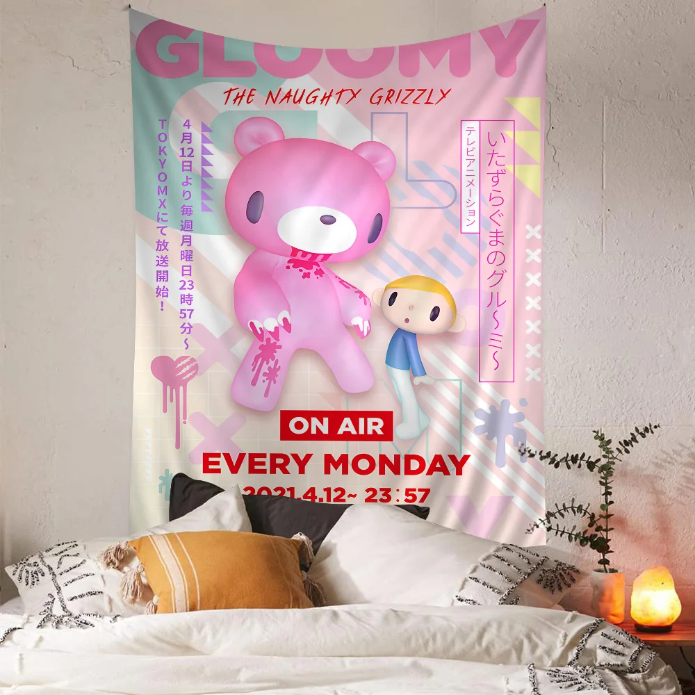 Cartoon G-Gloomy Bear Cartoon Tapestry For Living Room Home Dorm Decor INS Home Decor