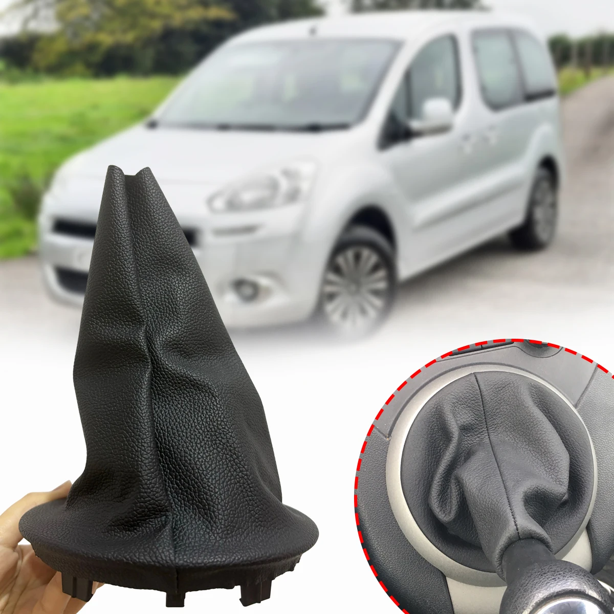 5 Speed Gear Shift Gaiter Boot Collar Cover for Peugeot Partner 2008-2018 Shift Knob Leather Shifter Boot Dust Parts MT 7591.T1