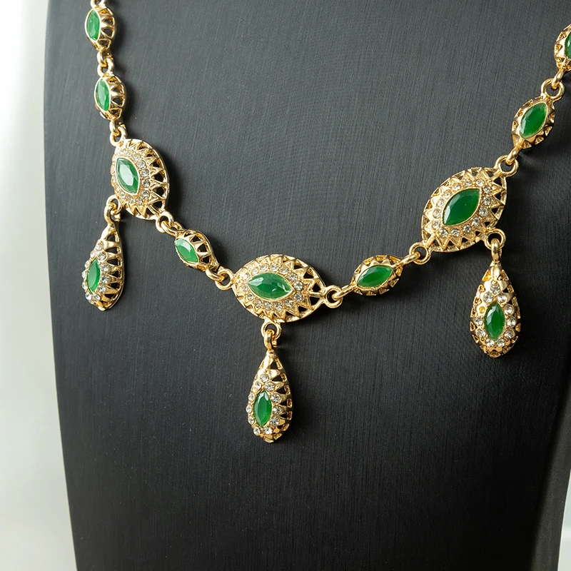 Women Gold Color Headpiece Jewelry Set Head Fatima Wedding Hair Accessories
