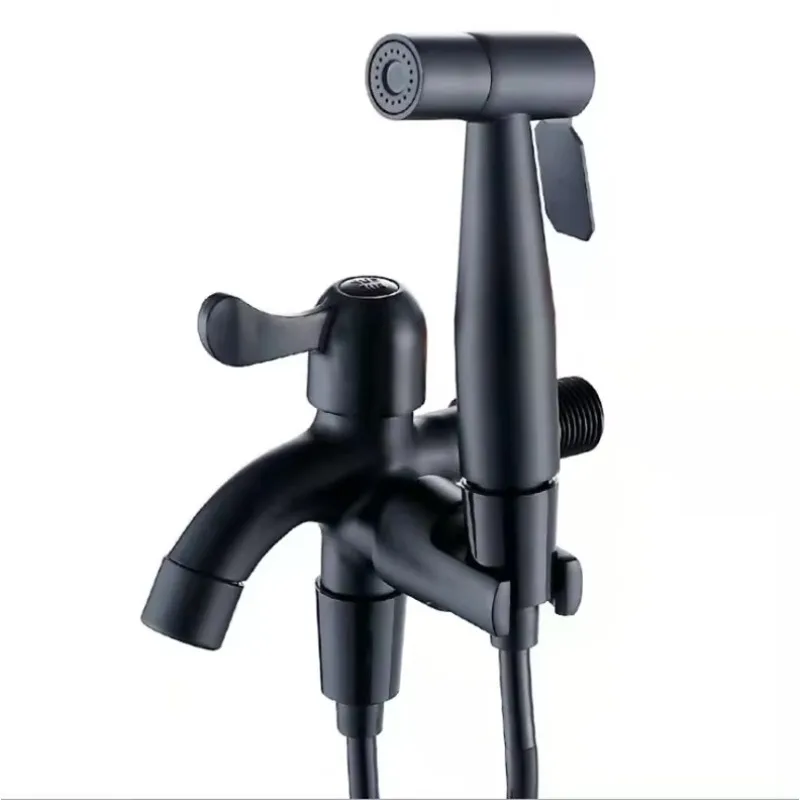 

Modern Matte Black Stainless Steel Double Mode Bidet Toliet Hand Held Bidet Spray Toilet Shower Sprayer Self Cleaning Bathroom