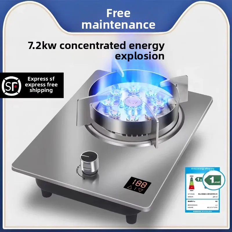 Single Burner Gas Stove Household Desktop Built-in Natural Gas LPG Cooker High Flame