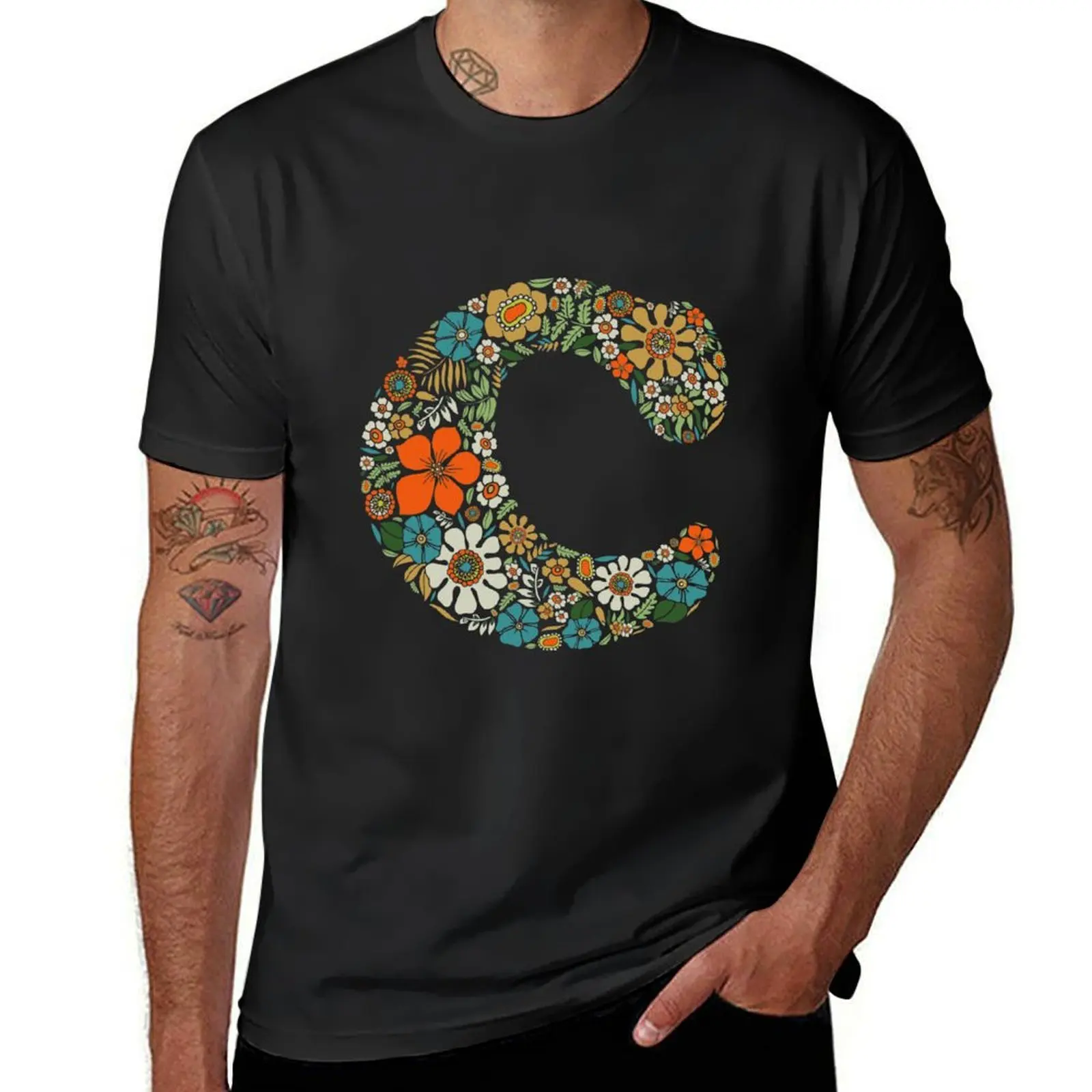 Hippie Floral Letter C T-Shirt Blouse new edition hippie clothes designer t shirt men