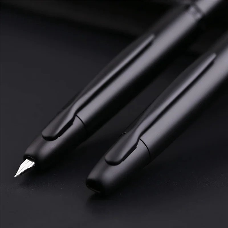 A34M-Press intrekbare vulpen, extra fijne punt, metalen matte inktpen, oefenschrijfvulpen