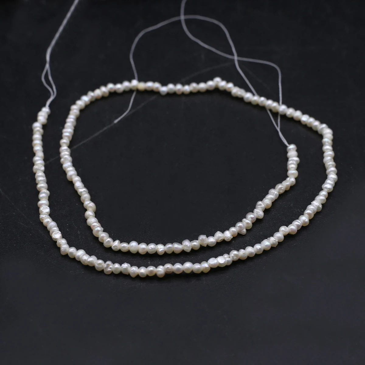 2-2.5mm Natural Freshwater Pearl Beaded Irregular Oval Charm Beads For Jewelry Making Necklace Bracelet Exquisite Gift Long 36cm