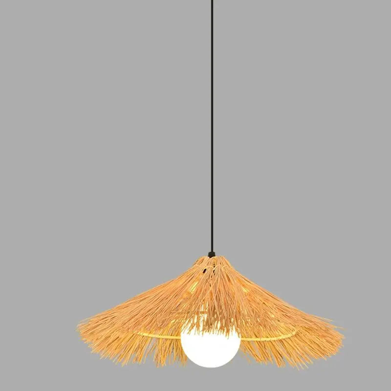 

Bamboo Chandelier Handmade Rattan Pendant Lights Rustic Indoor Lighting Ceiling Hanging Light for Living Room Dining Room 50cm