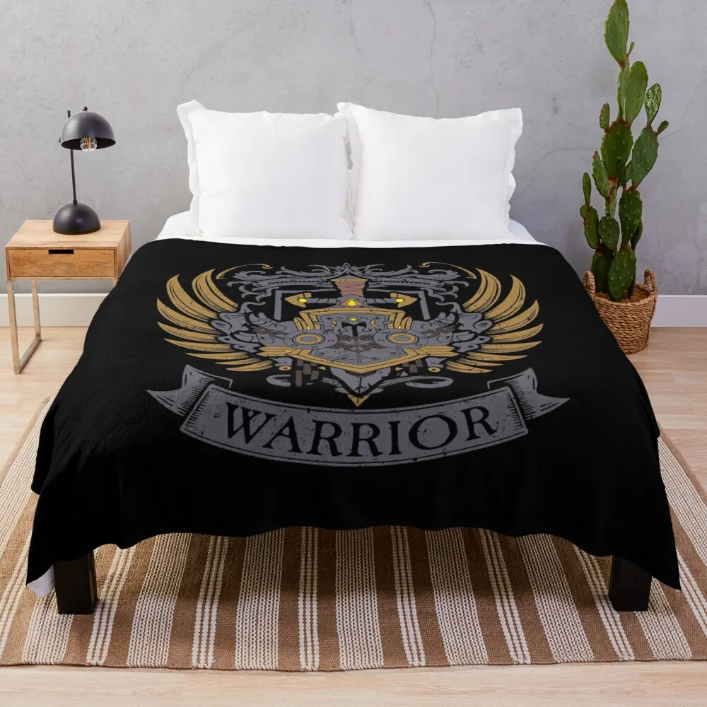 

WARRIOR - HERALDRY CREST Throw Blanket Travel Flannel Fabric Plaid Comforter Blankets