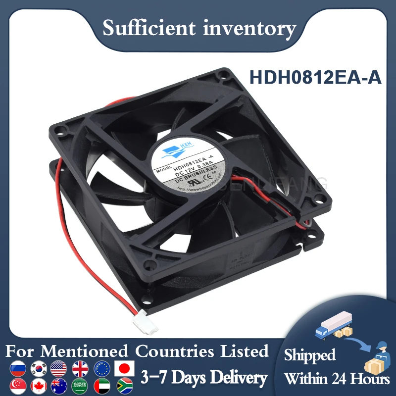 Brand New HDH0812EA -A 12 V 0.38 A 8025 80 MM Square High-speed/Big Air Volume Fan