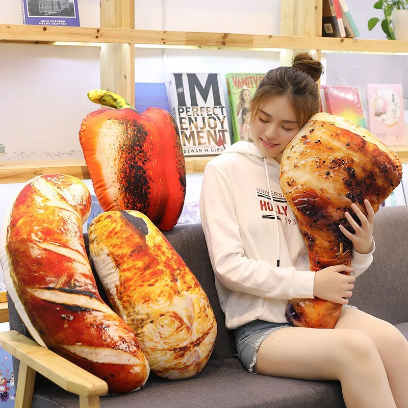 120CM Simulation Food Pillow Real life Style Chicken Leg Chick Wing Drumstick Fried Rice Noodles Pillow Cushion Birthday Gift