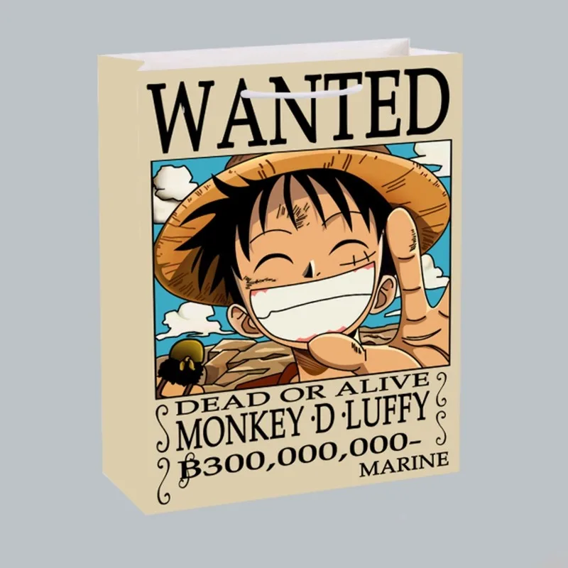 

One Piece Cute Cartoon Luffy Gift Bag Creative Animation Two-dimensional Peripheral Portable Paper Bag Holiday Gift Wholesale