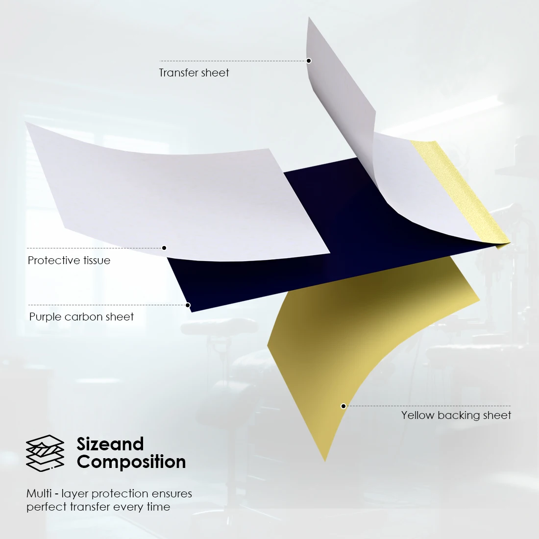 KVM 25-100 قطعة A4 ورق نقل الوشم ورق تتبع الوشم رسم يدوي ونقل الحرارة مناسب لآلة نقل الوشم