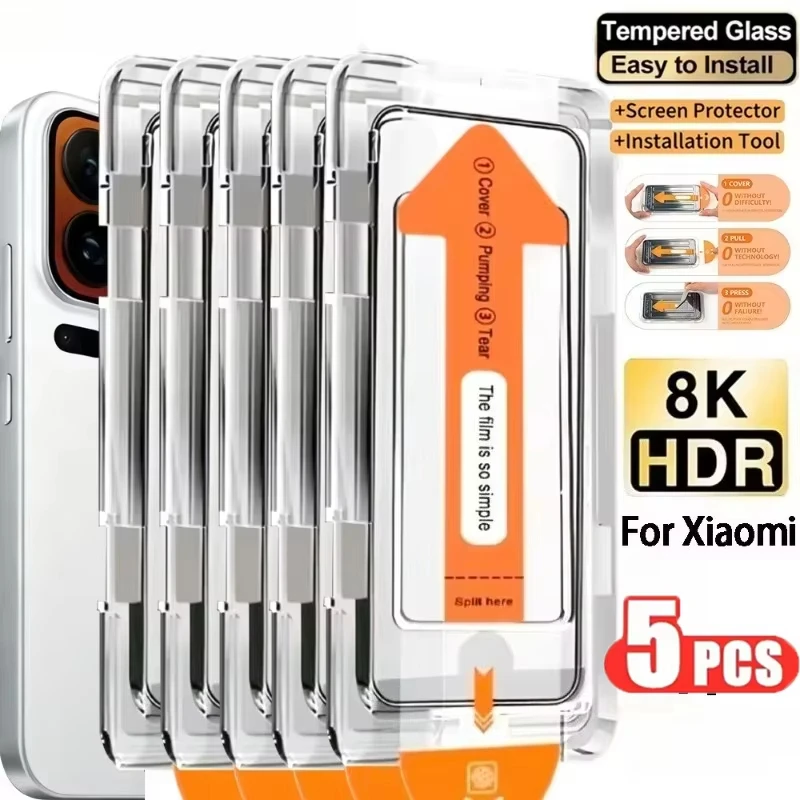 1-5PCS HD Full Cover Screen Protector For Poco F7 M7 X7 Pro F7 X7 M7 X6 F6 M6 Pro X5 F5 Pro M5S Easy Installation Dust Free Film
