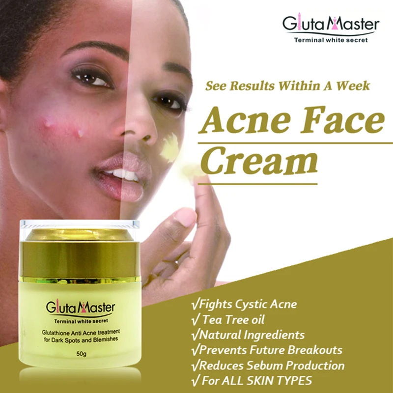 Gluta Master Whitening Anti Acne Treatment Face Cream with Glutathione Removal Pigmentation for Dark Spots and Blemishes