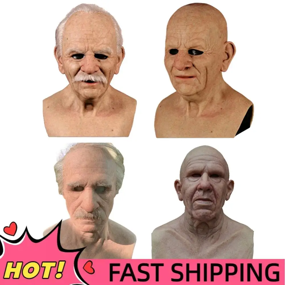 Realistic Old Man Horror Mask for Halloween