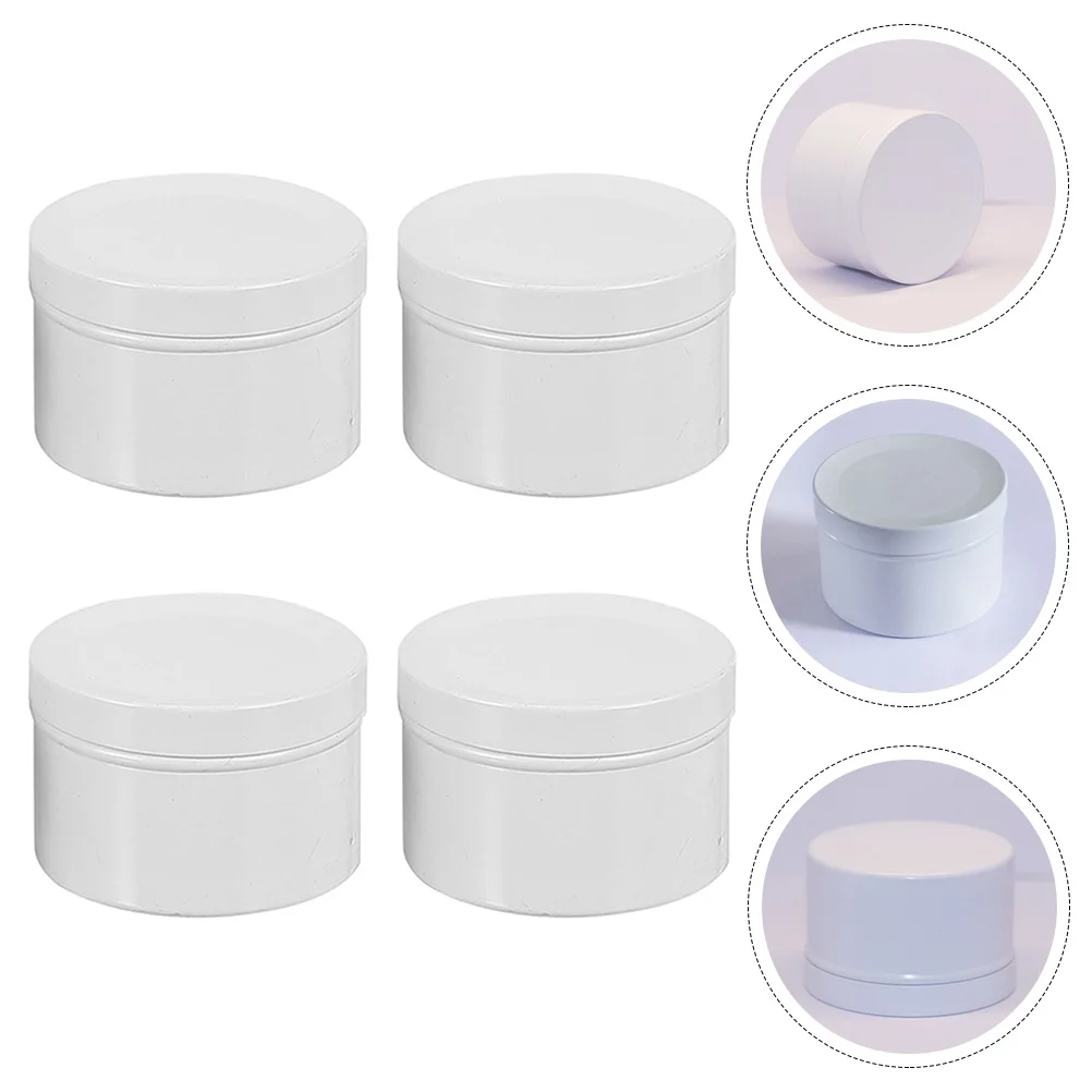 4 Pcs Jar Tea Cans Metal Round Tins DIY Aluminium Cream Aluminum Alloy Empty Jars Travel