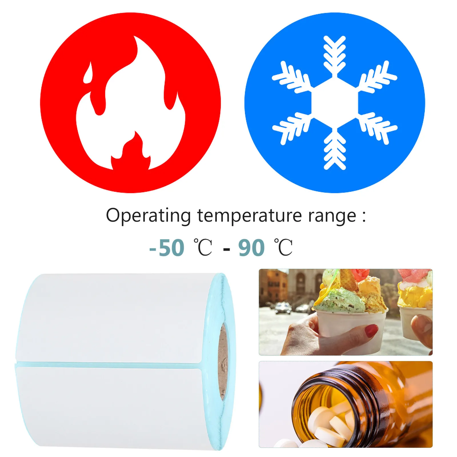 

1 Roll Thermal Label Paper Waterproof Oil Proof Scratch Resistant for Mailing Price Tags Date Labels Home Office